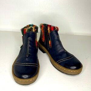Rieker Colorful Yarn Like Boucle Boots - Size 39 (8)